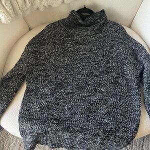Cozy Black and Gray Turtleneck Sweater